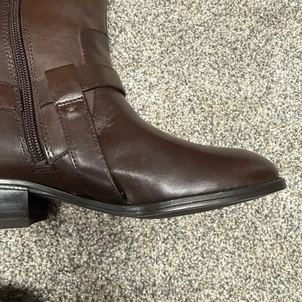 Lauren Ralph Lauren Womens Margarite Dark Brown Riding Boots 5 Width B NWB